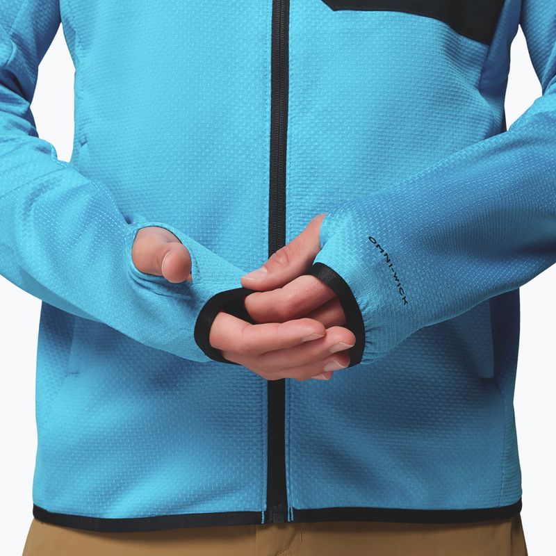 Men's trekking sweatshirt Columbia Triple Canyon Grid Fleece Full Zip II compass blue heather/black 9