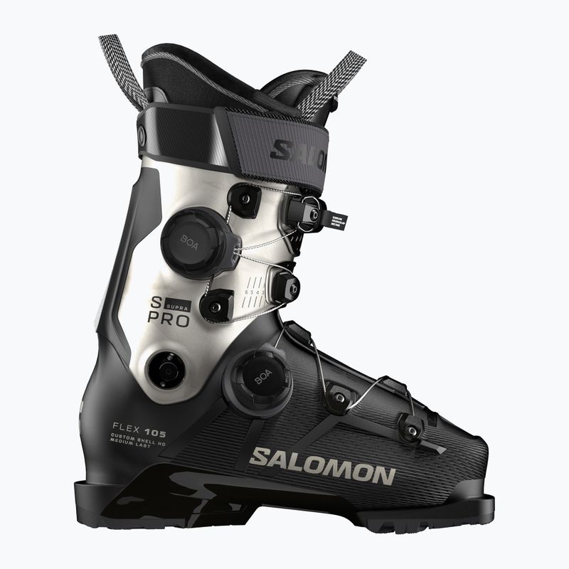 Women's ski boots Salomon S/PRO Supra Dual Boa 105 W GW black/light bronze metallic/black