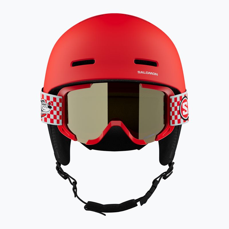 Children's ski helmet Salomon Player Combo + Goggles XV Jr cherry tomato/red silver mirror 4