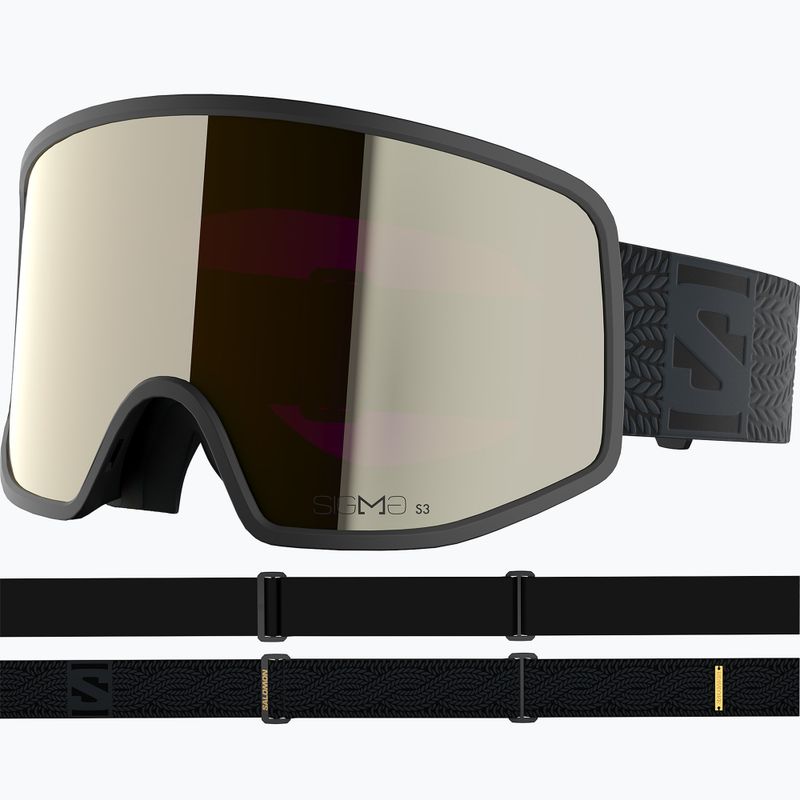 Ski goggles Salomon Sentry Pro OTG Sigma S3 black/sigma black gold 2