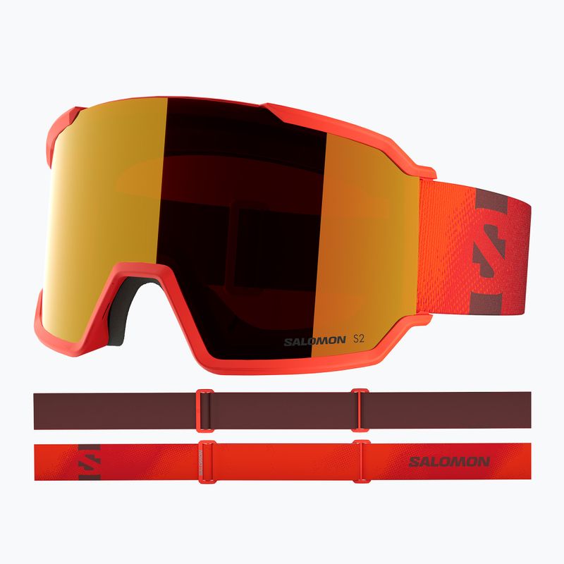 Ski goggles Salomon S/View 3 cherry tomato/ml mid red 5