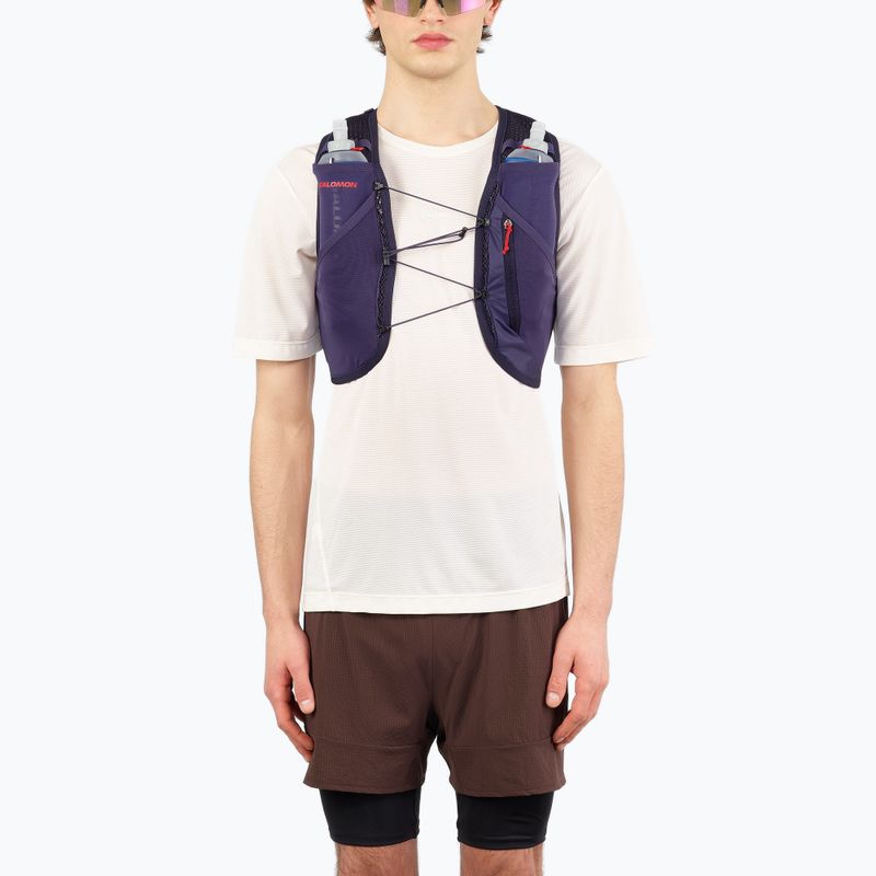 Running vest Salomon Active Skin 4 GRVL martime blue / astral aura / haute red 4