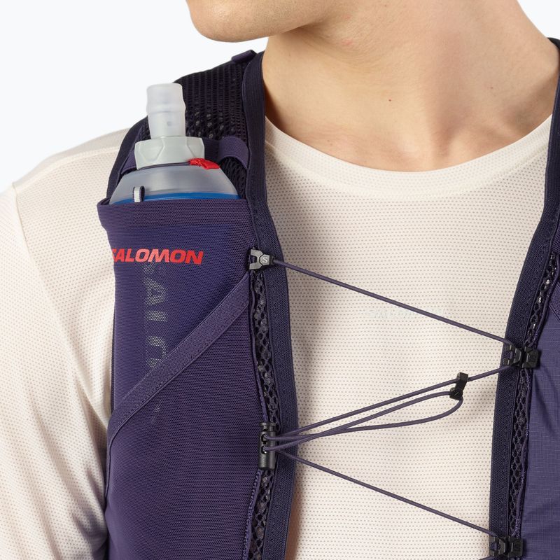 Running vest Salomon Active Skin 4 GRVL martime blue / astral aura / haute red 6