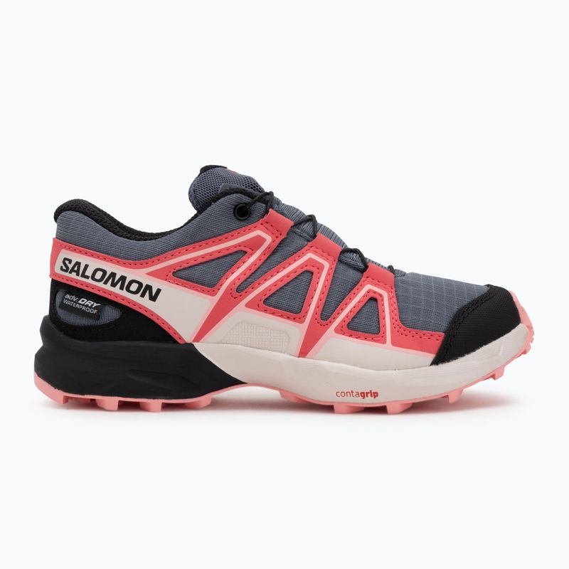 Children's running shoes Salomon Speedcross Waterproof grisaille/hushed violet/rouge red 2