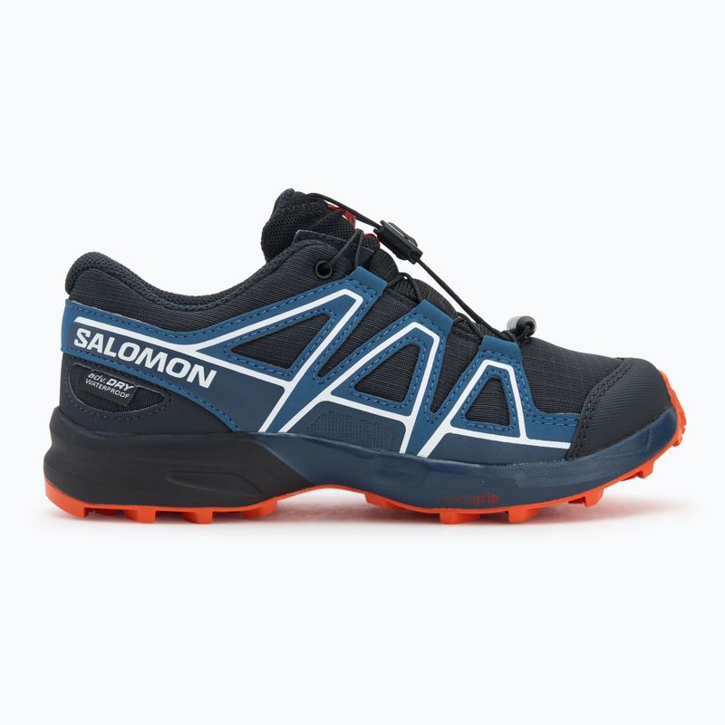 Children's running shoes Salomon Speedcross Waterproof dark navy/dark blue/red orange 2