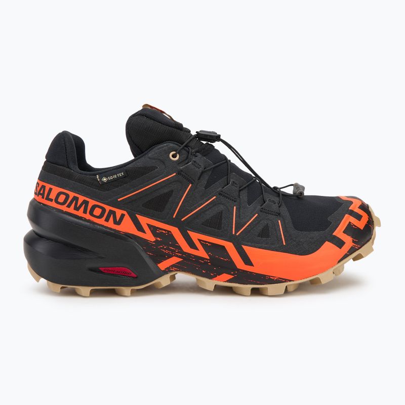 Men's running shoes Salomon Speedcross 6 GTX black/shocking orange/white pepper 2