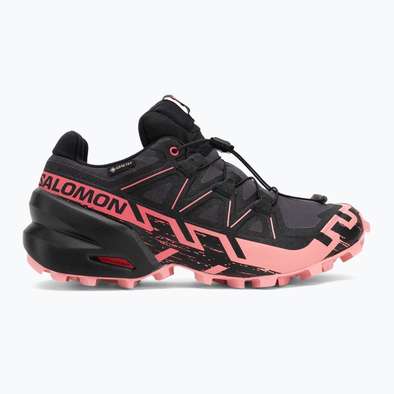 Women's running shoes Salomon Speedcross 6 GTX nine iron/black/flamingo pink 2