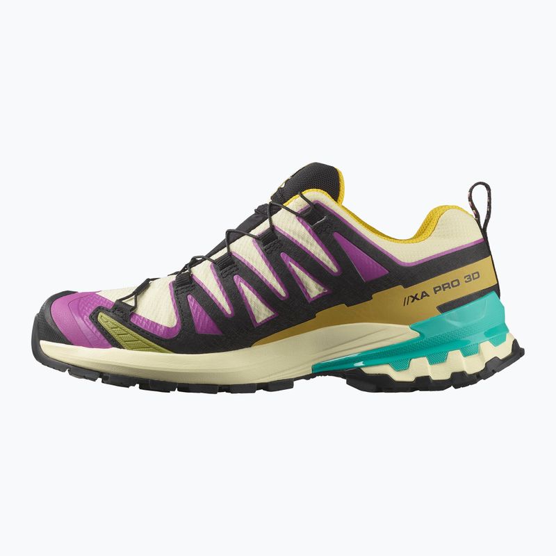 Women's running shoes Salomon XA PRO 3D V9 GTX transparent yellow/black/waterfall 2