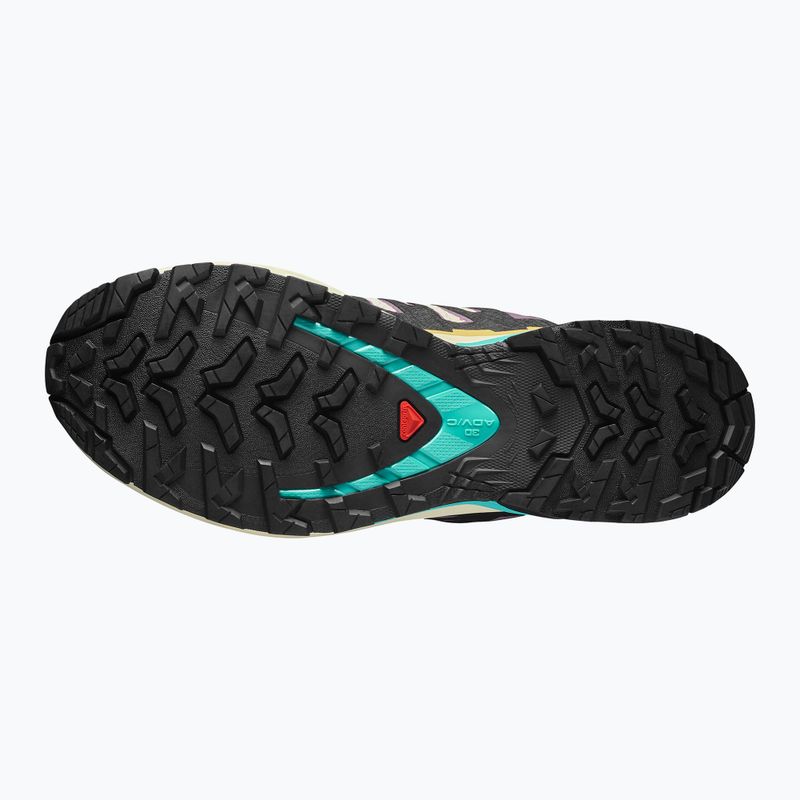 Women's running shoes Salomon XA PRO 3D V9 GTX transparent yellow/black/waterfall 4