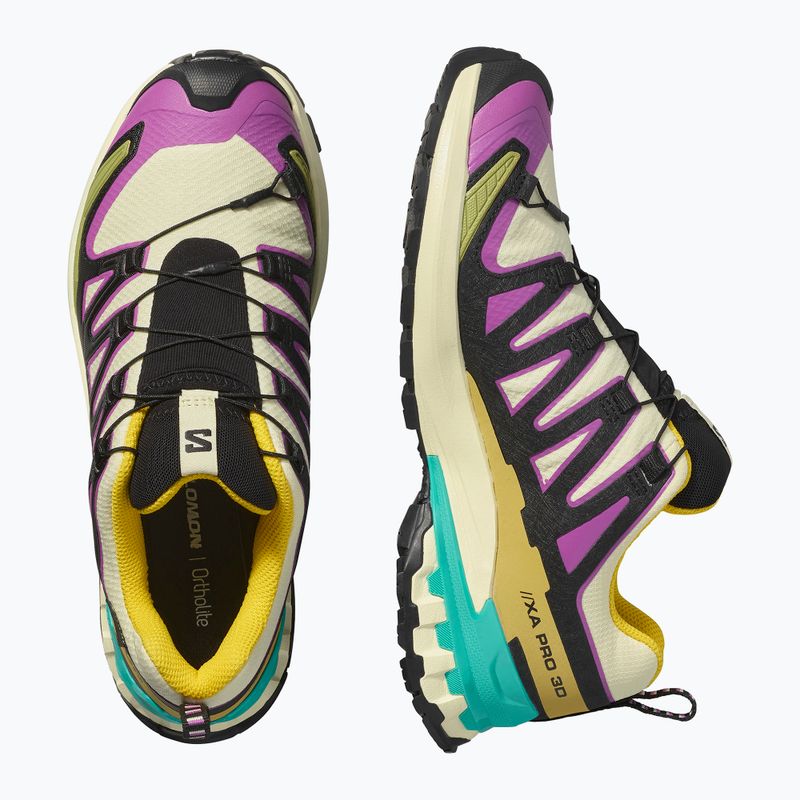 Women's running shoes Salomon XA PRO 3D V9 GTX transparent yellow/black/waterfall 5
