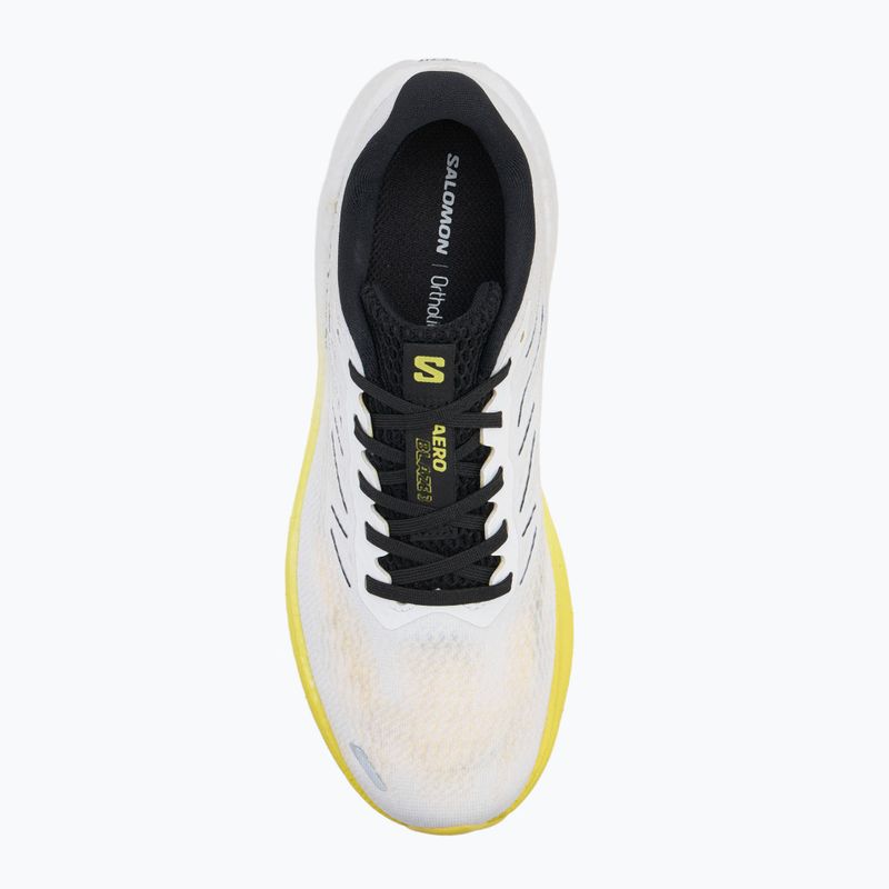Men's running shoes Salomon Aero Blaze 3 white/black/blazing yellow 5