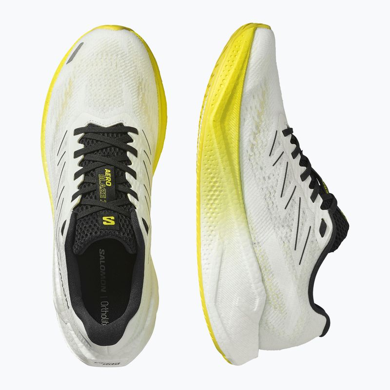 Men's running shoes Salomon Aero Blaze 3 white/black/blazing yellow 13
