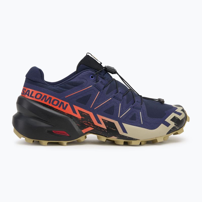 Men's running shoes Salomon Speedcross 6 maritime blue/black/cherry tomato 2