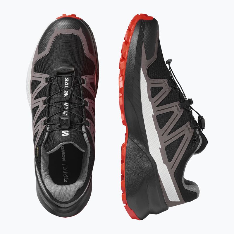 Men's running shoes Salomon Speedcross Peak GTX black/castlerock/cherry tomato 8