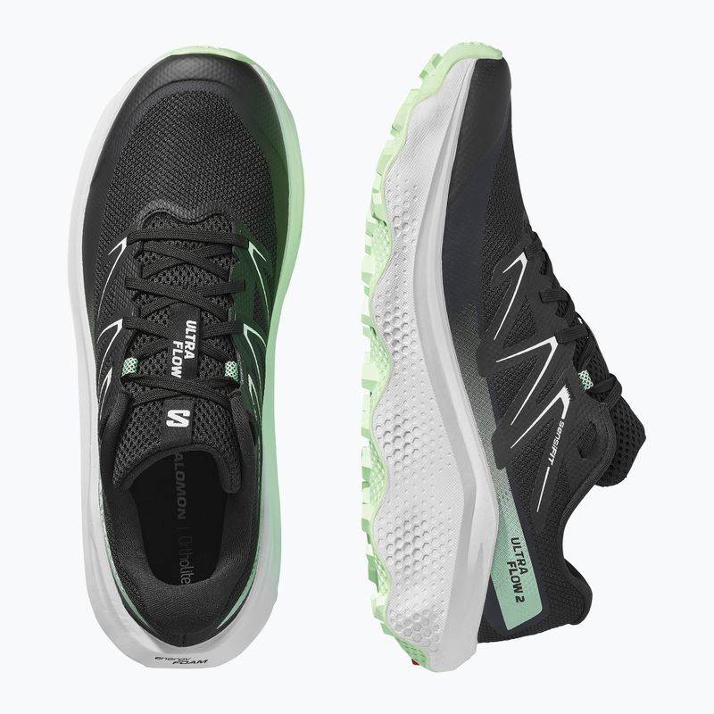 Men's running shoes Salomon Ultra Flow 2 black/white/patina green 13