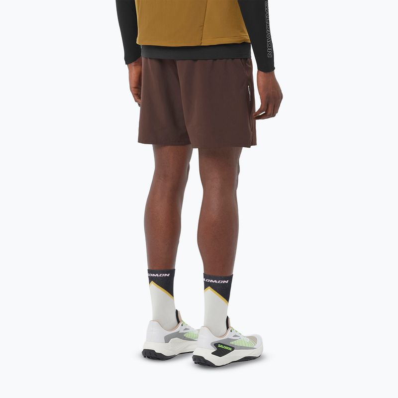 Men's running shorts Salomon Shakeout C 2IN1 7" coffee bean 5