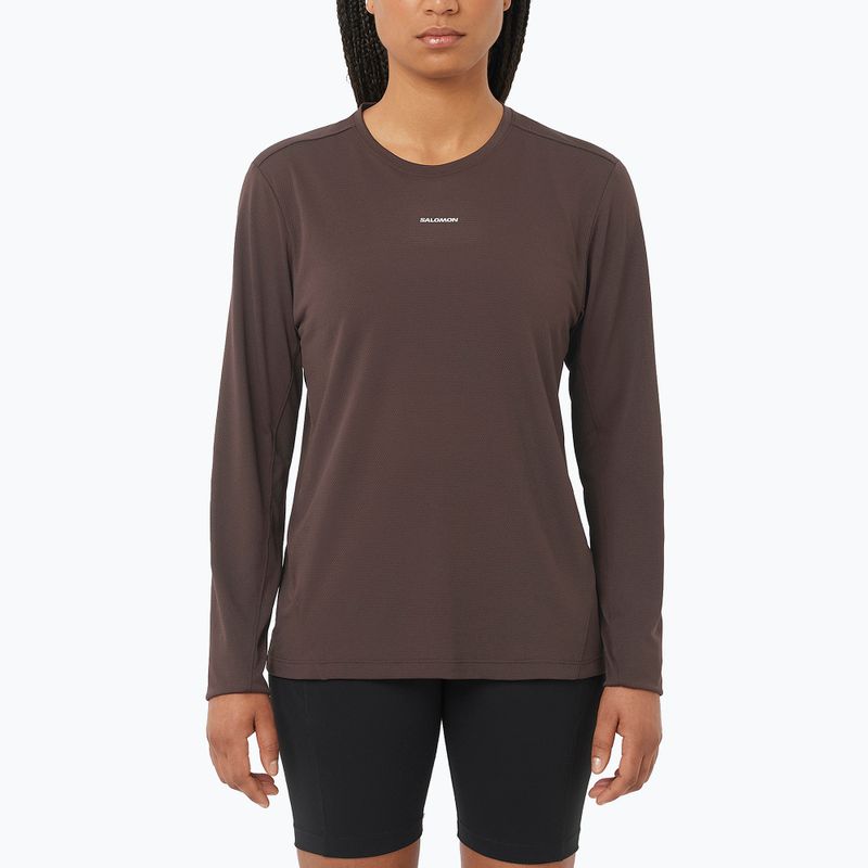 Women's longsleeve Salomon Shakeout Core coffee bean