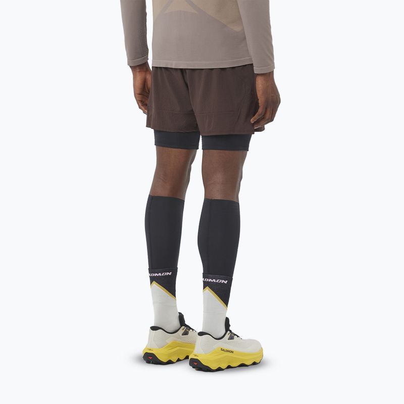 Men's running shorts Salomon Sense 2IN1 coffee bean 2