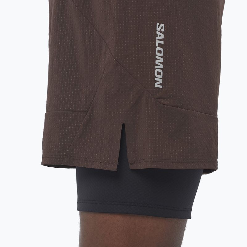 Men's running shorts Salomon Sense 2IN1 coffee bean 4