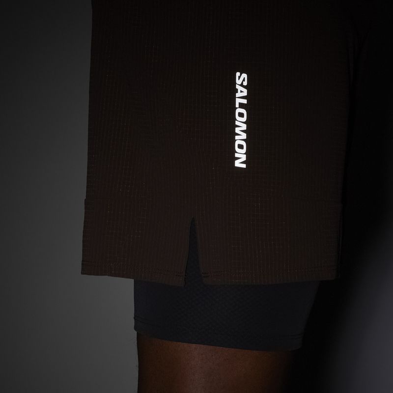 Men's running shorts Salomon Sense 2IN1 coffee bean 5