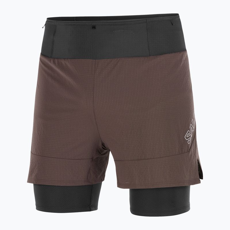 Men's running shorts Salomon Sense 2IN1 coffee bean 6