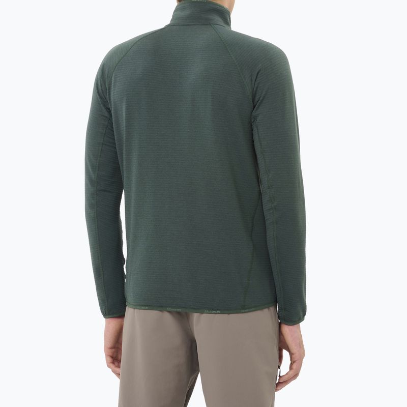 Men's trekking sweatshirt Salomon Essential Lightwarm Full Zip green gables 2