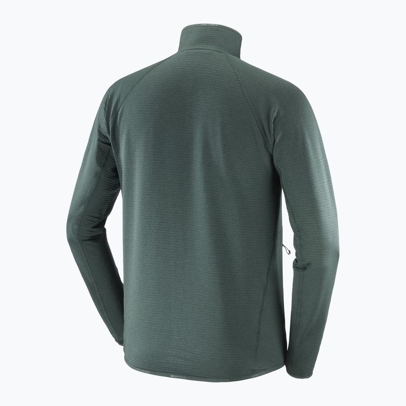 Men's trekking sweatshirt Salomon Essential Lightwarm Full Zip green gables 4