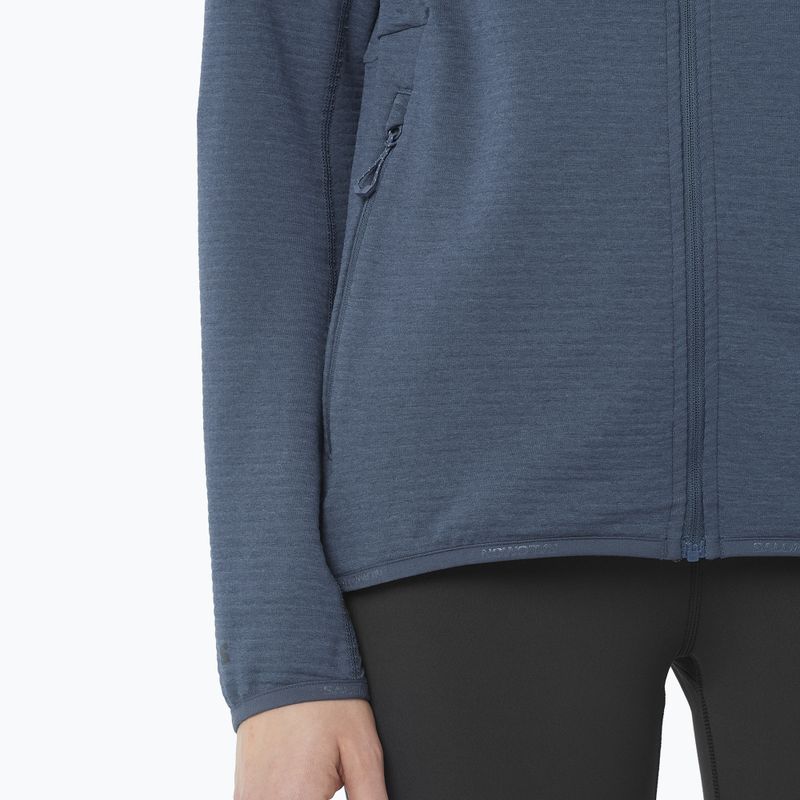 Women's fleece sweatshirt Salomon Lightwarm Full Zip blue nights 4