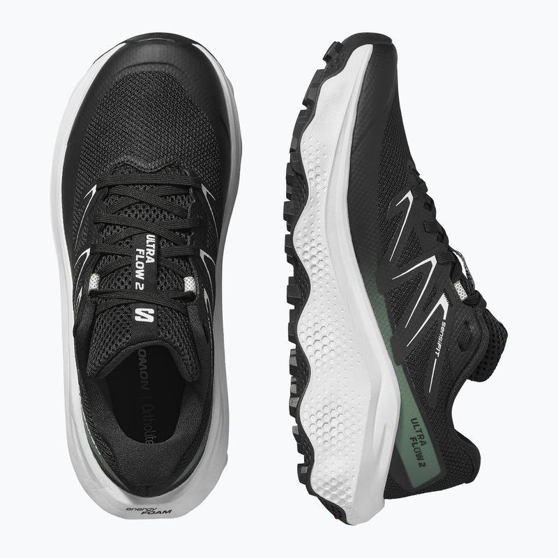 Women's running shoes Salomon Ultra Flow 2 black/white/agave green 13