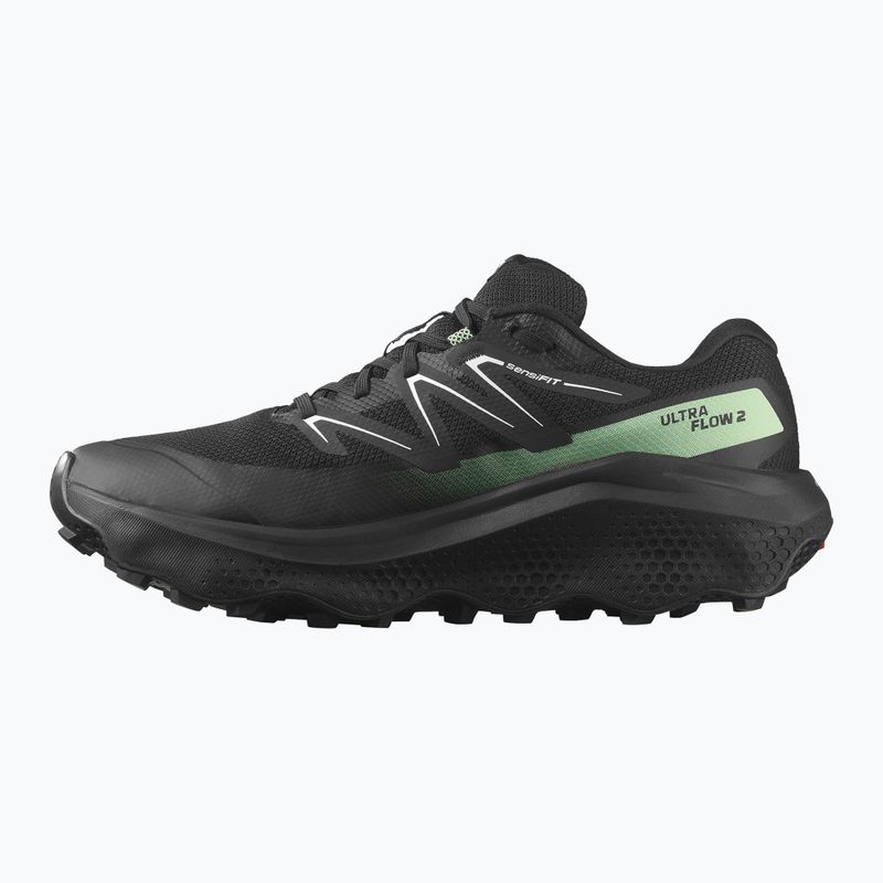 Men's running shoes Salomon Ultra Flow 2 GTX black/black/patina green 9