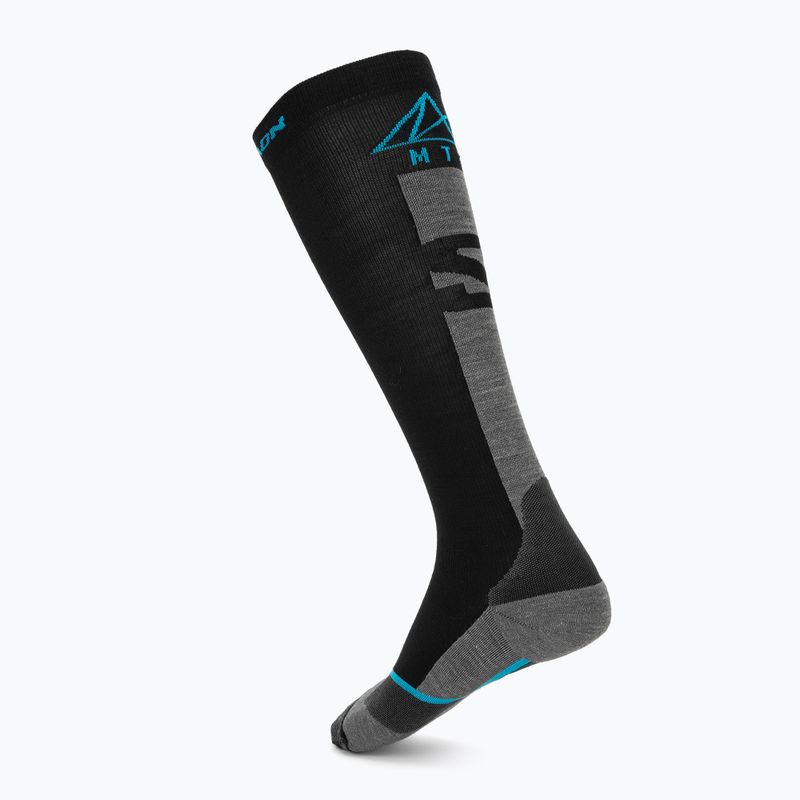 Ski socks Salomon MTN black/blue danube 2