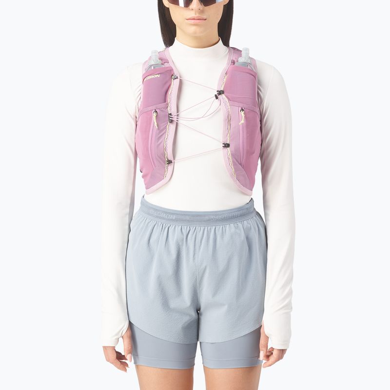 Women's running vest Salomon Active Skin 12 Set dawn pink/dusky 3