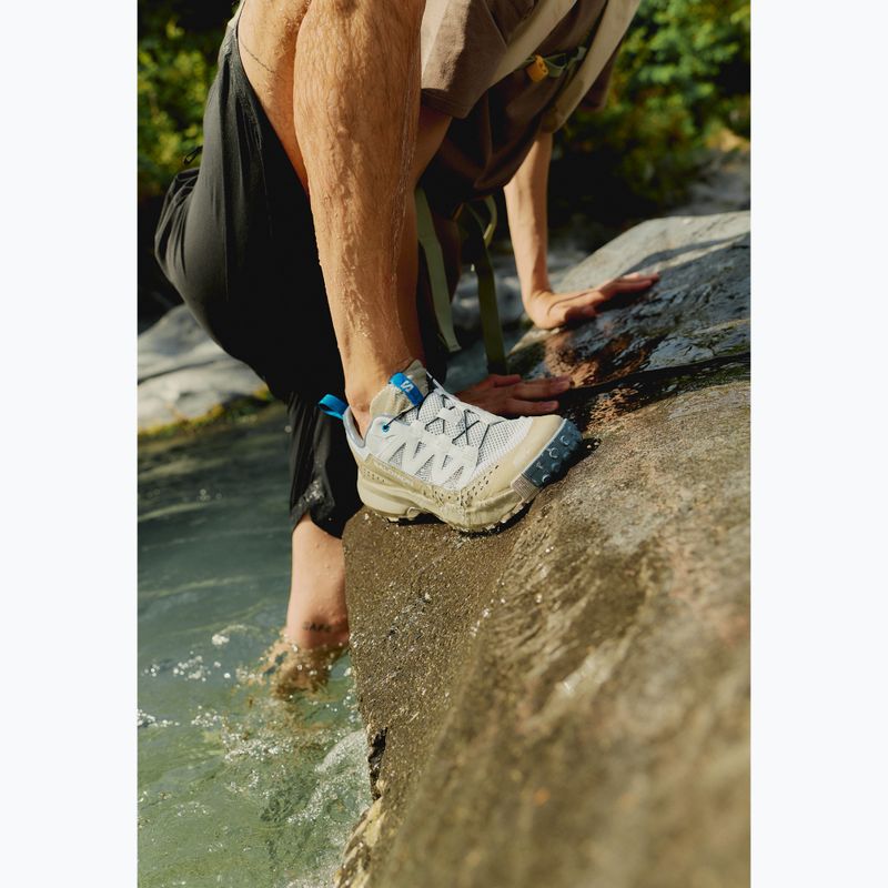 Men's hiking boots Salomon Techamphibian 5 rainy day/desert tan/mykonos blue 9