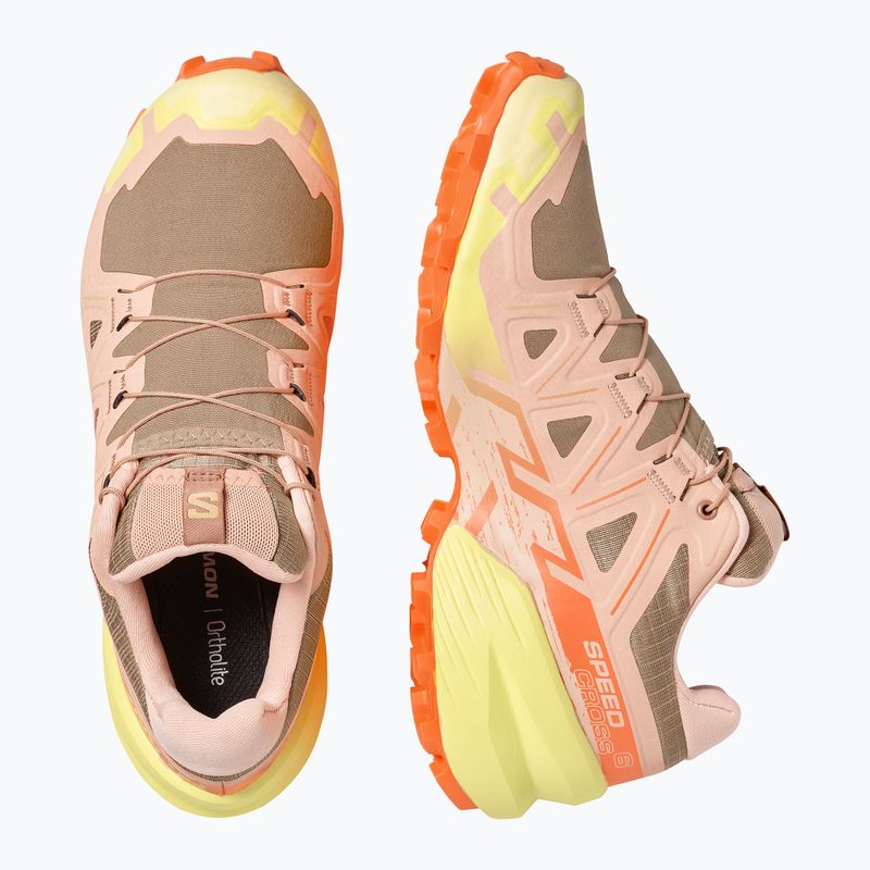 Women's running shoes Salomon Speedcross 6 burro/sunny lime/almond cream 6
