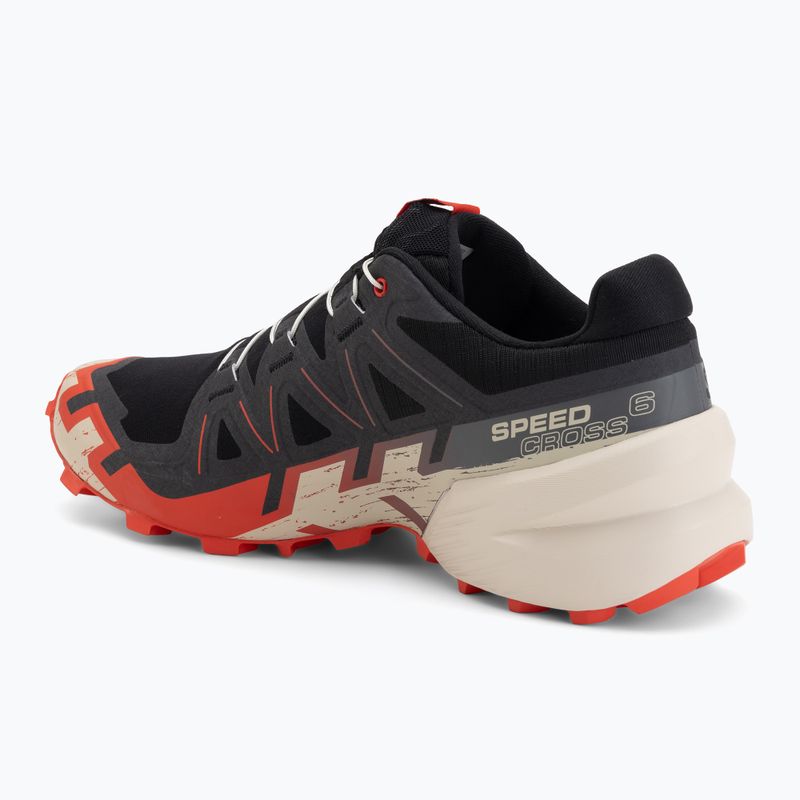 Men's running shoes Salomon Speedcross 6 black/fiery red/almond milk 3