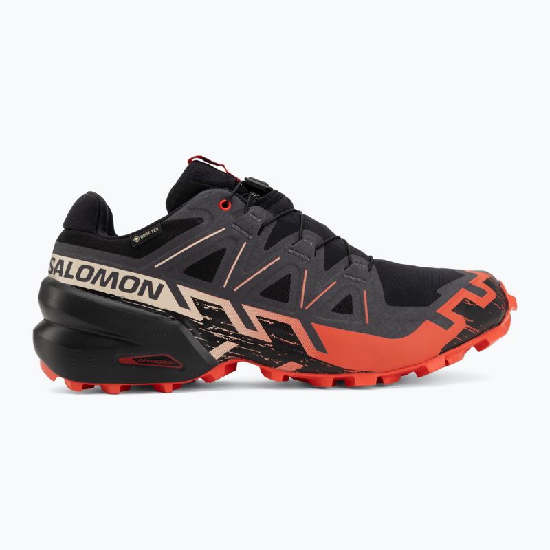 Men's running shoes Salomon Speedcross 6 GTX black/fiery red 2