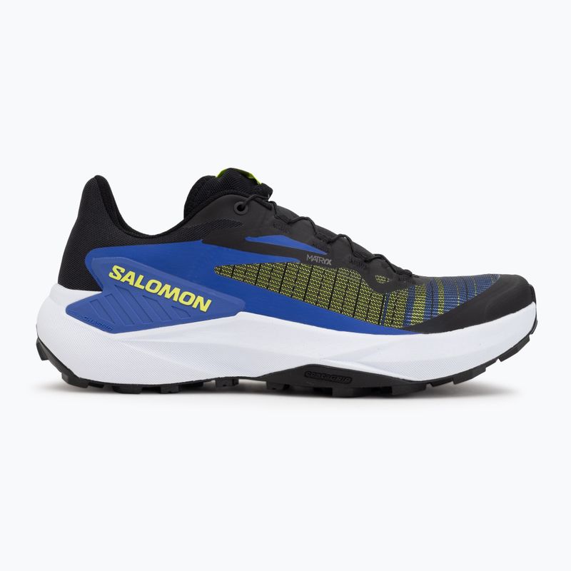 Men's running shoes Salomon Genesis black/acid lime/bluing 2