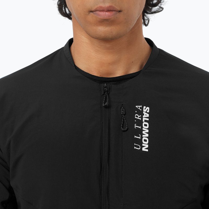 Men's running sweatshirt Salomon Ultra Fleece Deep Black 3
