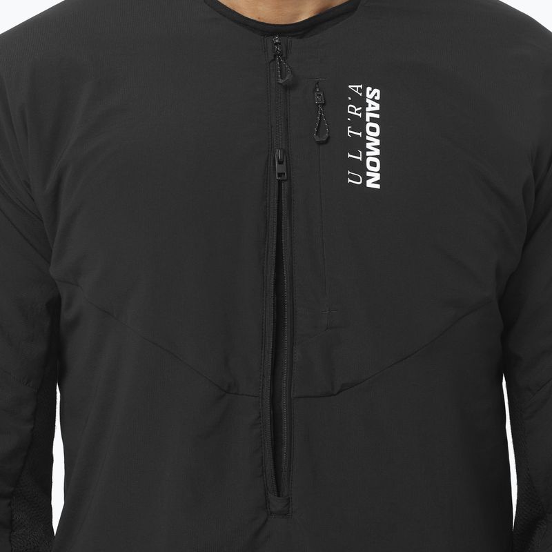 Men's running sweatshirt Salomon Ultra Fleece Deep Black 5