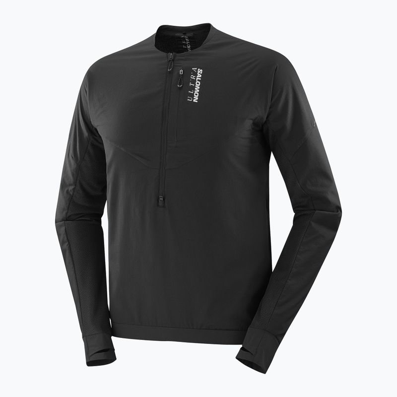 Men's running sweatshirt Salomon Ultra Fleece Deep Black 8