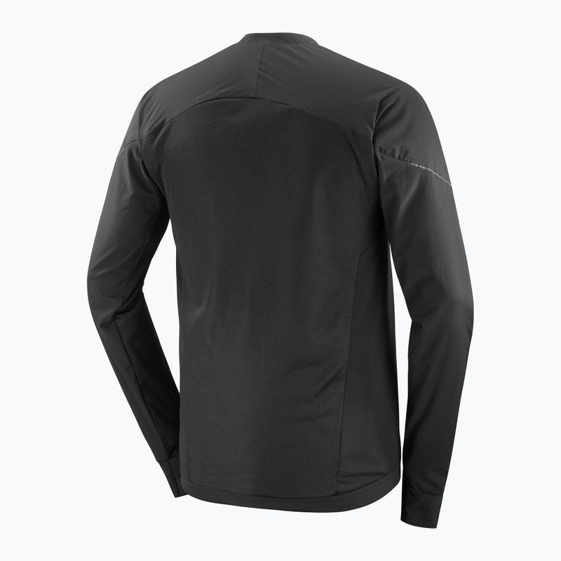 Men's running sweatshirt Salomon Ultra Fleece Deep Black 9