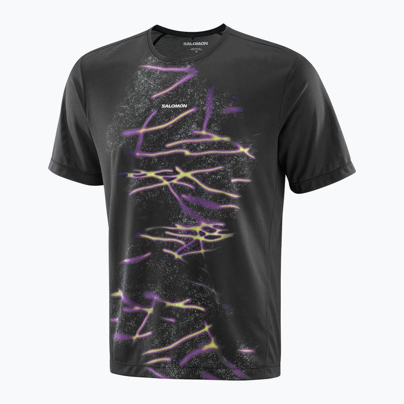 Men's running top Salomon Shakeout Core GFX deep black 3