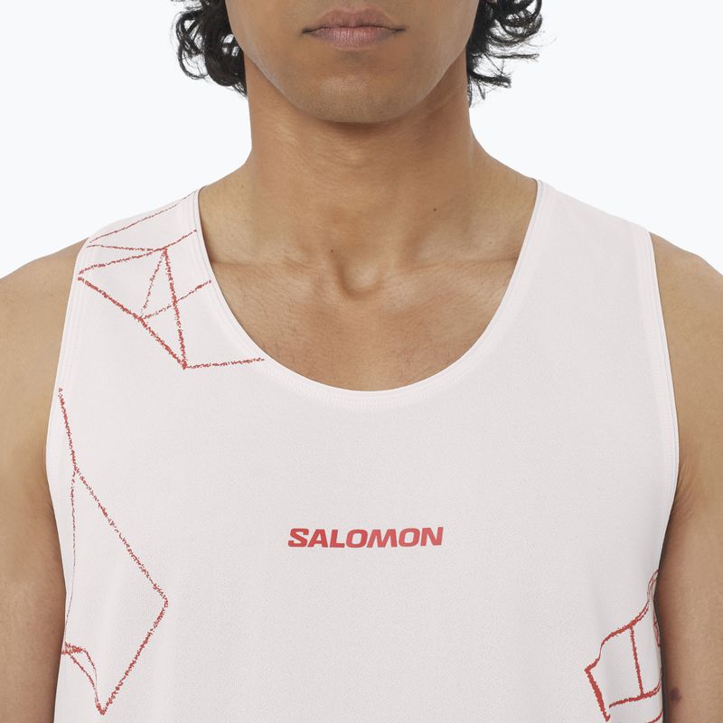 Men's running top Salomon S/Lab Speed Tee lilac ash/fiery red 3