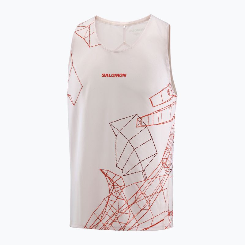 Men's running top Salomon S/Lab Speed Tee lilac ash/fiery red 4