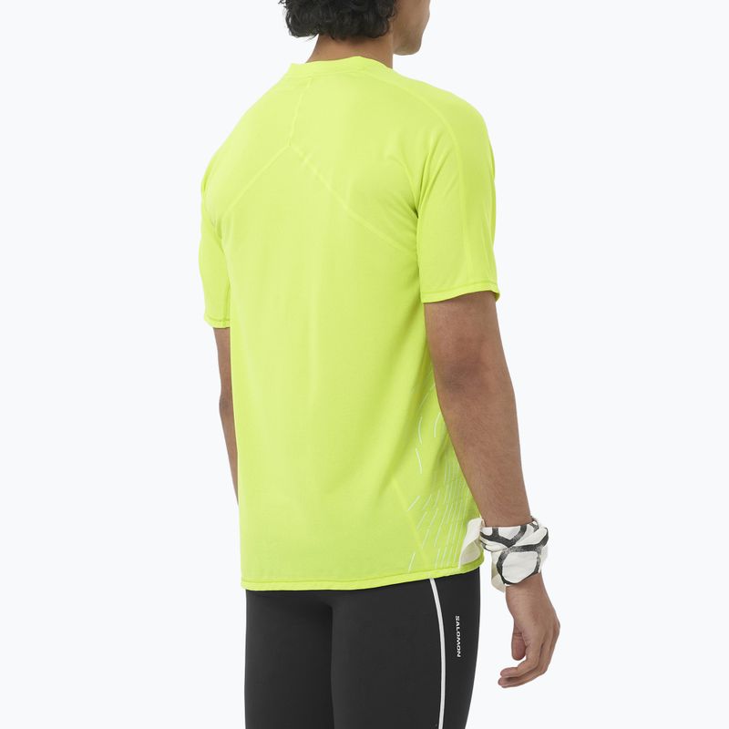 Men's running top Salomon Sense Aero SS Tee GFX acid lime 3