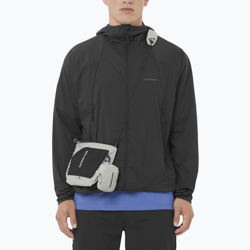 Men's Windbreaker Jacket Salomon Outwind Full Zip deep black
