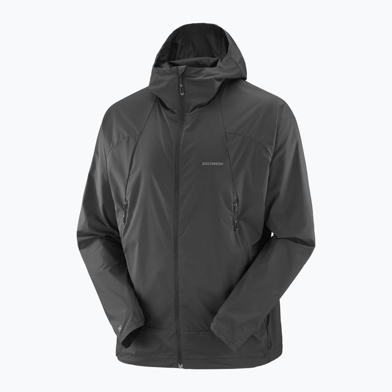 Men's Windbreaker Jacket Salomon Outwind Full Zip deep black 7