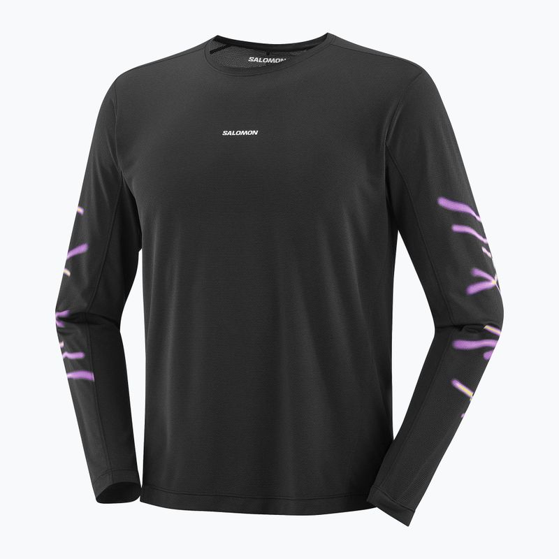 Men's running longsleeve Salomon Shakeout Core deep black 3