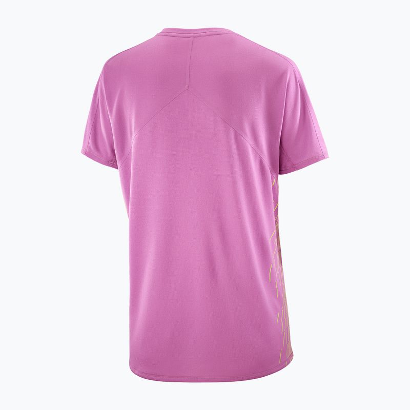 Women's running top Salomon Sense Aero SS Tee GFX iris orchid/acid lime 5