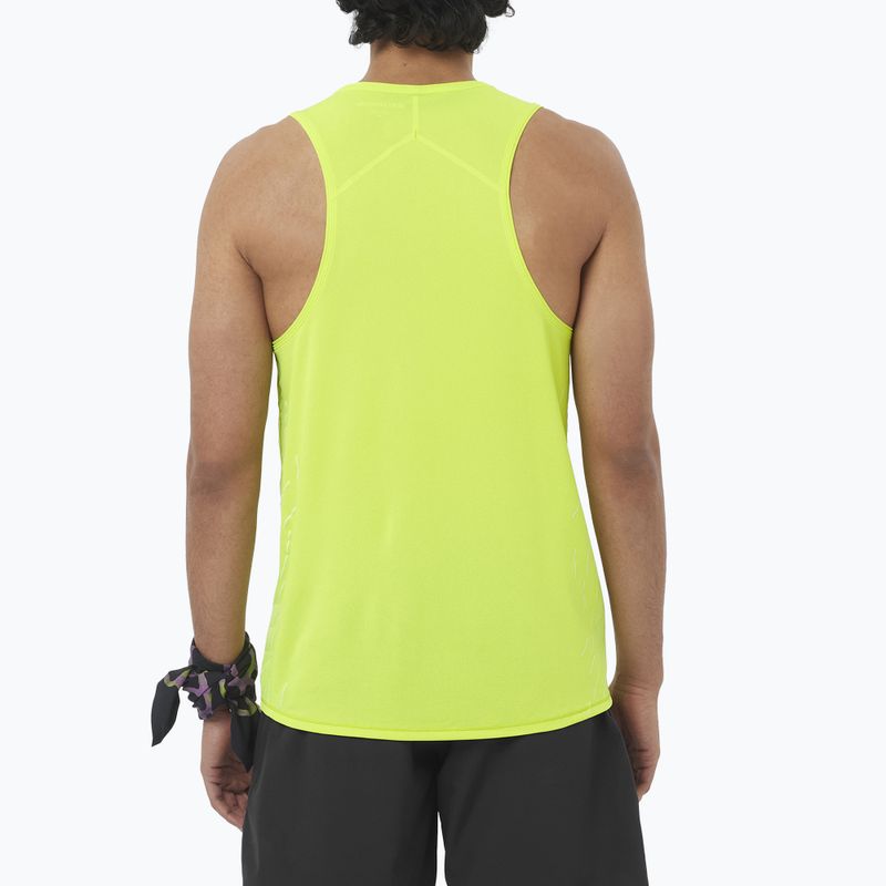 Men's running top Salomon Sense Aero Singlet GFX acid lime 2